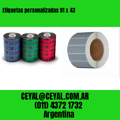 Etiquetas personalizadas 91 x 43