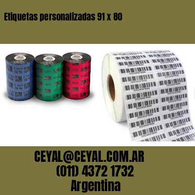 Etiquetas personalizadas 91 x 80