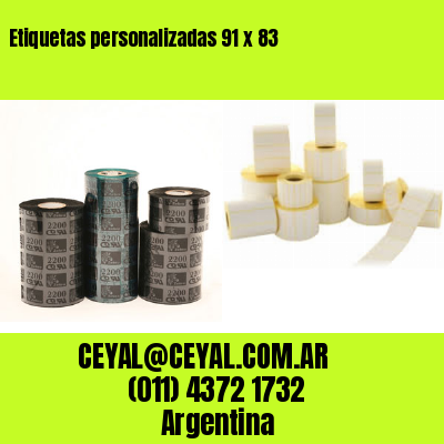 Etiquetas personalizadas 91 x 83