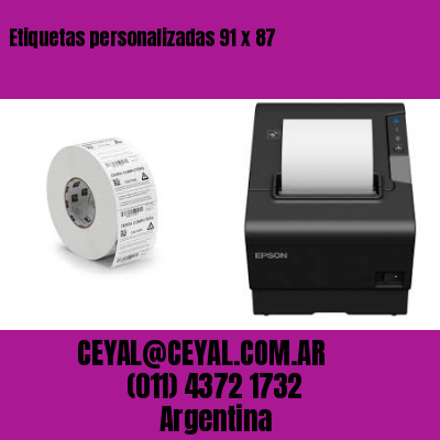 Etiquetas personalizadas 91 x 87