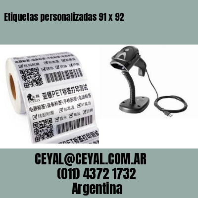 Etiquetas personalizadas 91 x 92