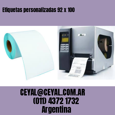 Etiquetas personalizadas 92 x 100