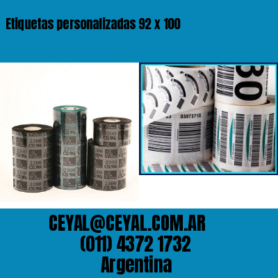 Etiquetas personalizadas 92 x 100