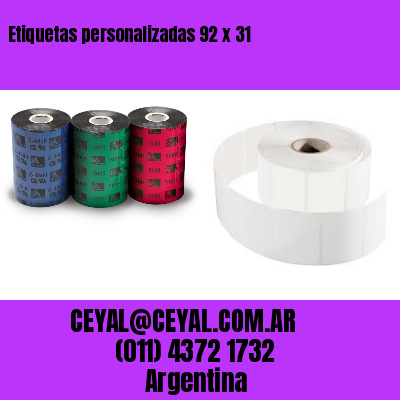 Etiquetas personalizadas 92 x 31