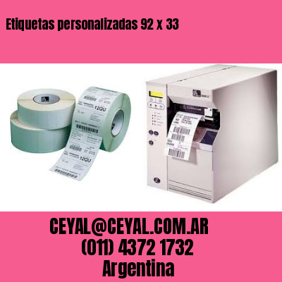 Etiquetas personalizadas 92 x 33