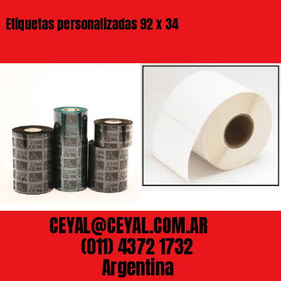 Etiquetas personalizadas 92 x 34