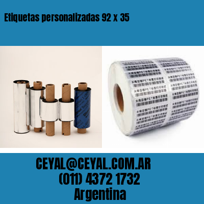 Etiquetas personalizadas 92 x 35