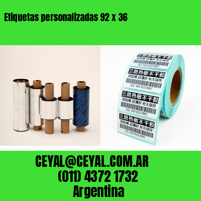 Etiquetas personalizadas 92 x 36