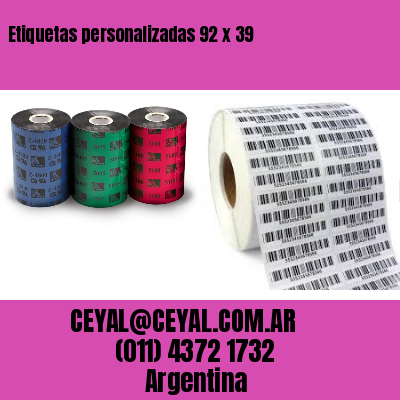 Etiquetas personalizadas 92 x 39