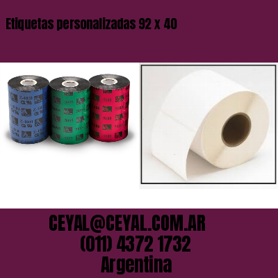 Etiquetas personalizadas 92 x 40