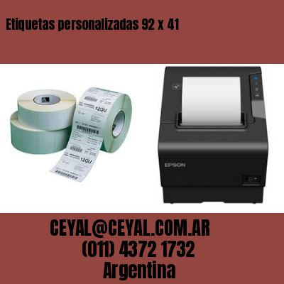 Etiquetas personalizadas 92 x 41