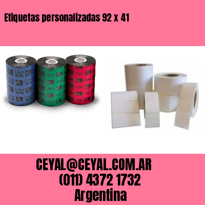 Etiquetas personalizadas 92 x 41