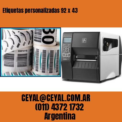 Etiquetas personalizadas 92 x 43