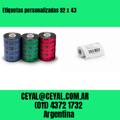 Etiquetas personalizadas 92 x 43