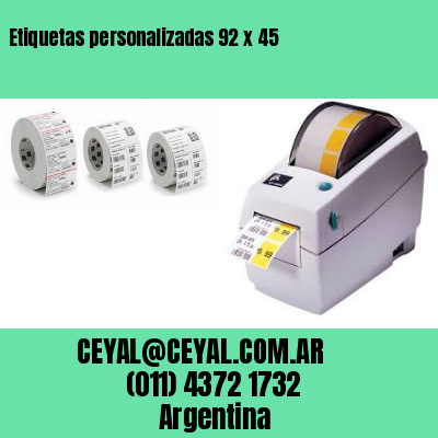 Etiquetas personalizadas 92 x 45