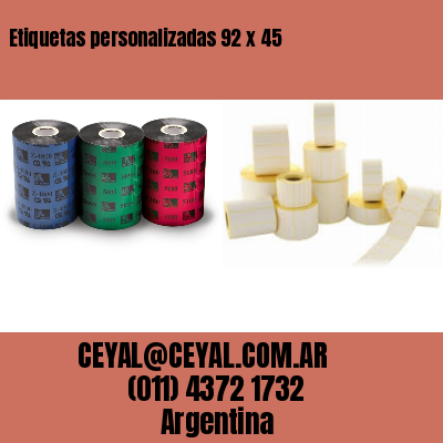 Etiquetas personalizadas 92 x 45