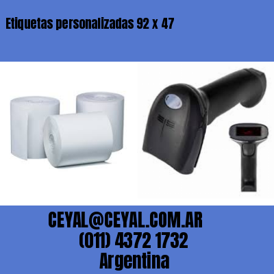Etiquetas personalizadas 92 x 47