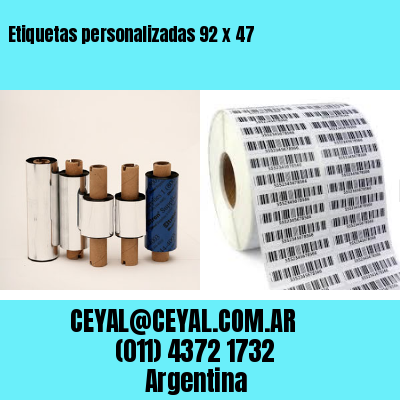 Etiquetas personalizadas 92 x 47