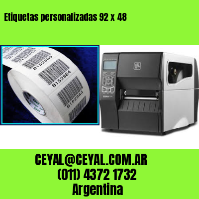 Etiquetas personalizadas 92 x 48
