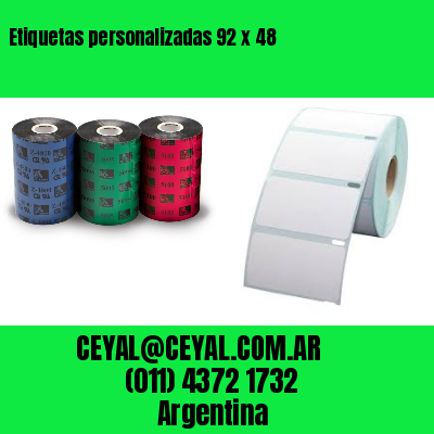 Etiquetas personalizadas 92 x 48