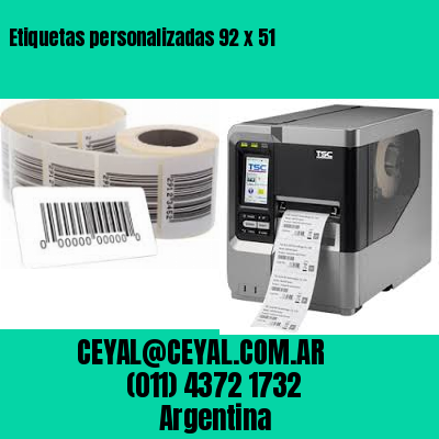 Etiquetas personalizadas 92 x 51