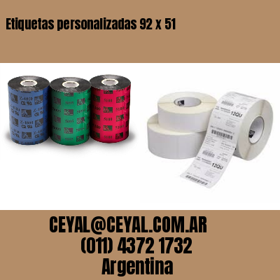 Etiquetas personalizadas 92 x 51
