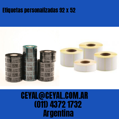 Etiquetas personalizadas 92 x 52