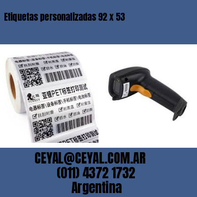 Etiquetas personalizadas 92 x 53