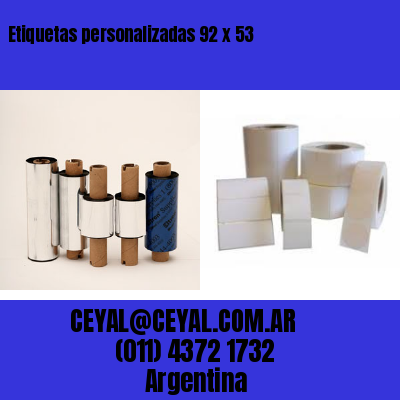 Etiquetas personalizadas 92 x 53