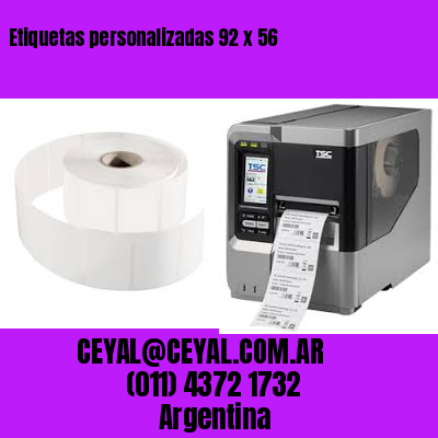 Etiquetas personalizadas 92 x 56