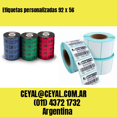 Etiquetas personalizadas 92 x 56