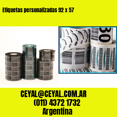 Etiquetas personalizadas 92 x 57
