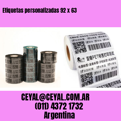 Etiquetas personalizadas 92 x 63