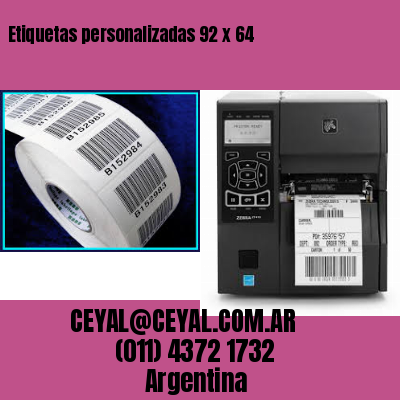 Etiquetas personalizadas 92 x 64
