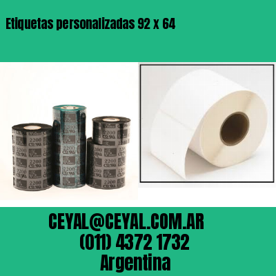 Etiquetas personalizadas 92 x 64