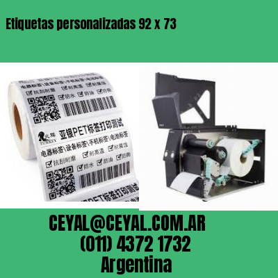 Etiquetas personalizadas 92 x 73