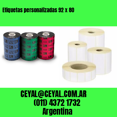 Etiquetas personalizadas 92 x 80