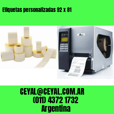Etiquetas personalizadas 92 x 81