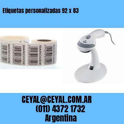Etiquetas personalizadas 92 x 83