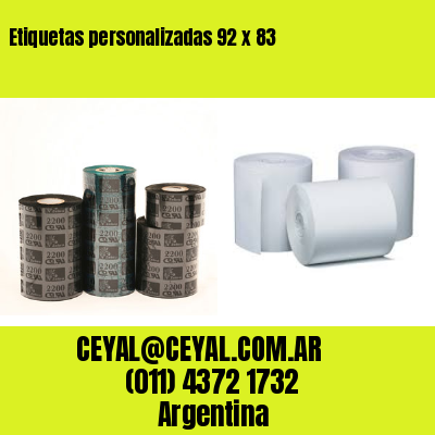 Etiquetas personalizadas 92 x 83