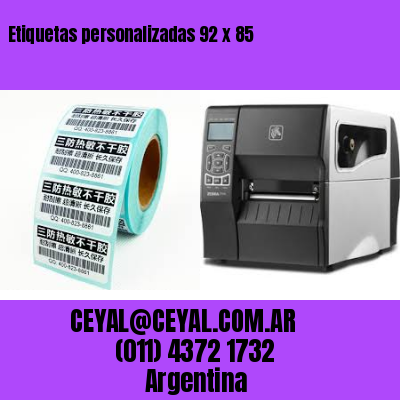 Etiquetas personalizadas 92 x 85