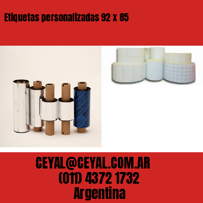 Etiquetas personalizadas 92 x 85