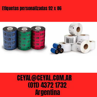 Etiquetas personalizadas 92 x 86