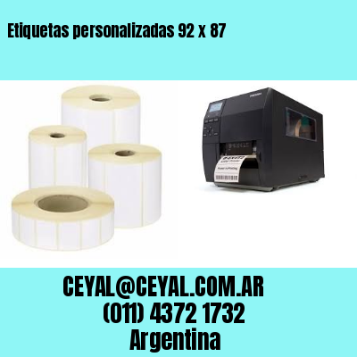 Etiquetas personalizadas 92 x 87