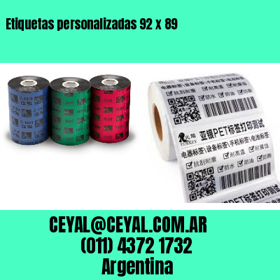 Etiquetas personalizadas 92 x 89