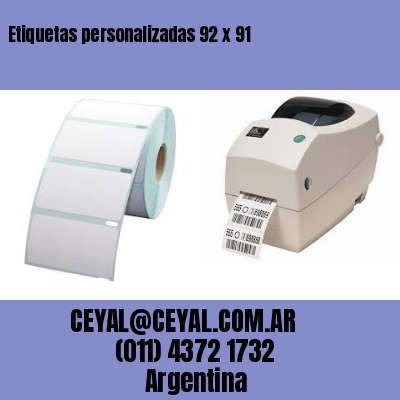 Etiquetas personalizadas 92 x 91