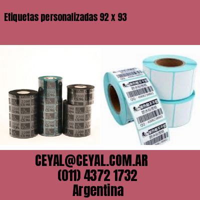 Etiquetas personalizadas 92 x 93