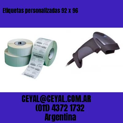 Etiquetas personalizadas 92 x 96