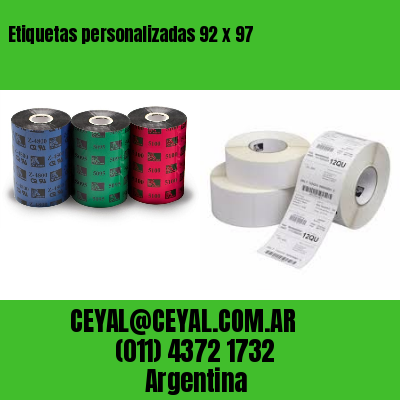 Etiquetas personalizadas 92 x 97