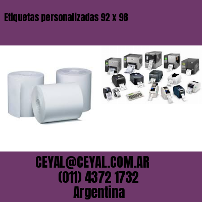 Etiquetas personalizadas 92 x 98